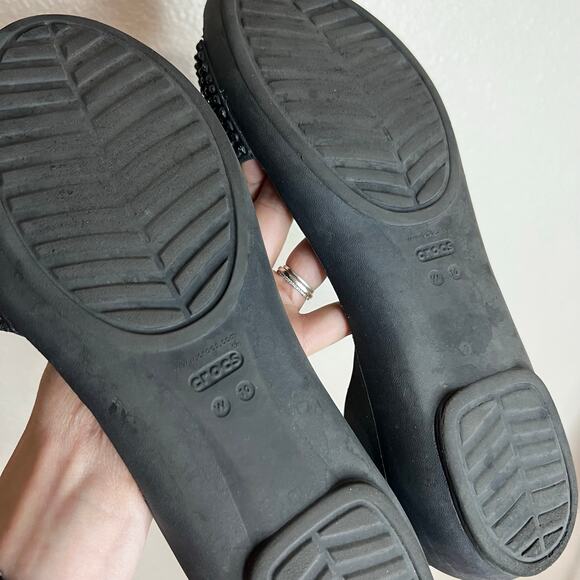 Crocs black Lina Embellished D'Orsay Flats in Croslite WOMENS 10 - Picture 5 of 6